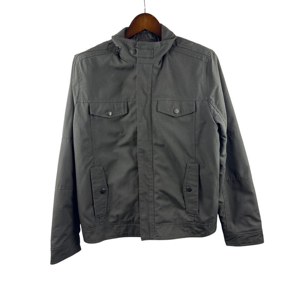 Men’s Kenneth Cole Medium Dark Grey Zip/Button Up Heavyweight Coat